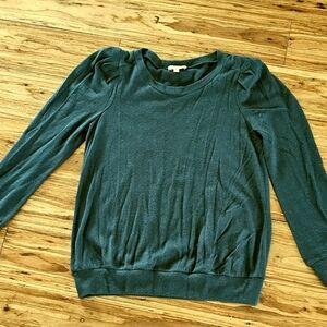 Teal Long Poplin Sleeve Sweater